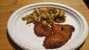 Pork Schnitzel and Rosemary Herbed potatoes