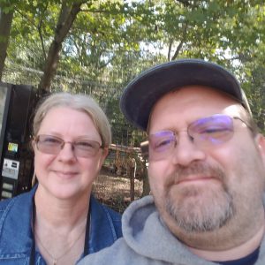 Howard and Stephanie Marlin at the Exotic Feline Rescue Center in Cedar Point, IN
